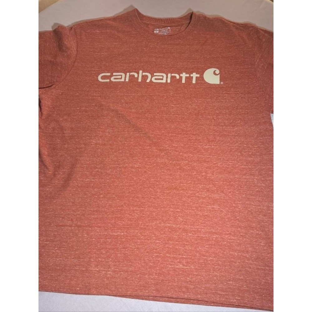 Carhartt Mens Loose Fit Graphic Logo T-Shirt Rust Orange Heather XL TK0195-M